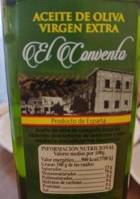 Aceite de oliva virgen extra front packaging