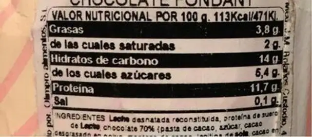 Whey ice nutrition facts table