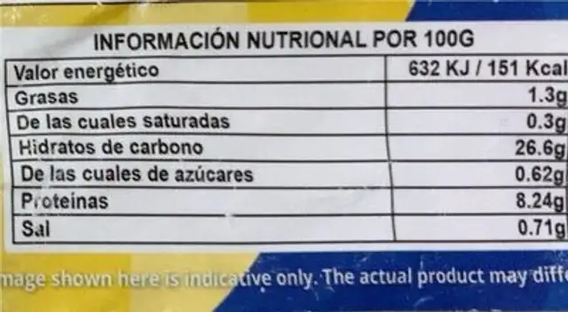 Gyoza de pollo nutrition facts table