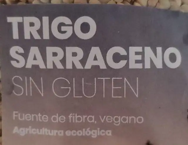 Trigo Sarraceno sin gluten ingredients label