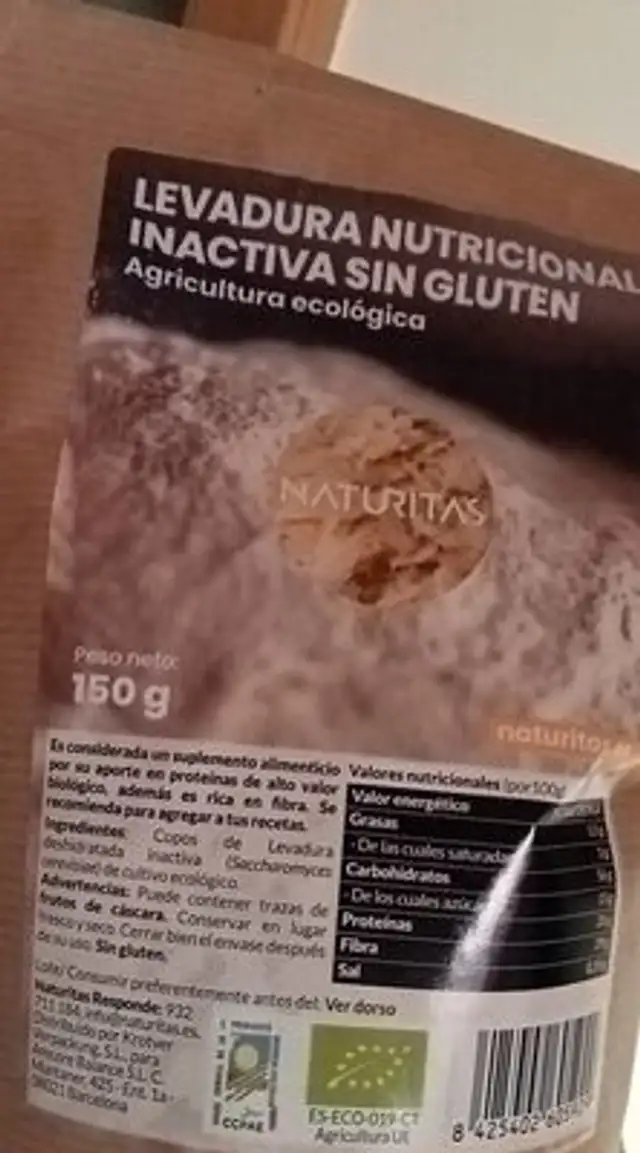 Levadura nutricional inactiva sin gluten