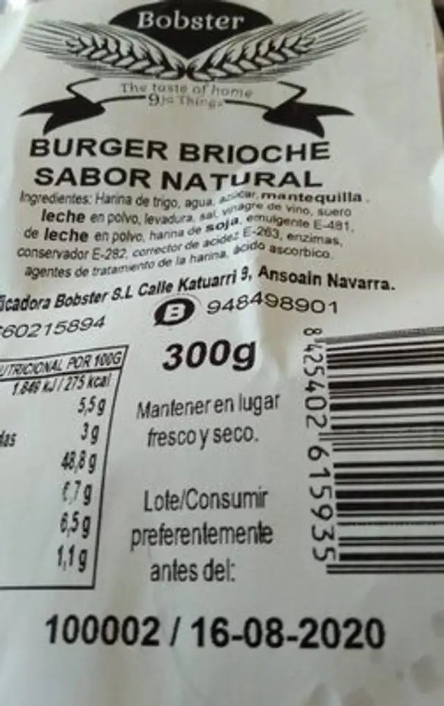 Burger brioche sabor natural