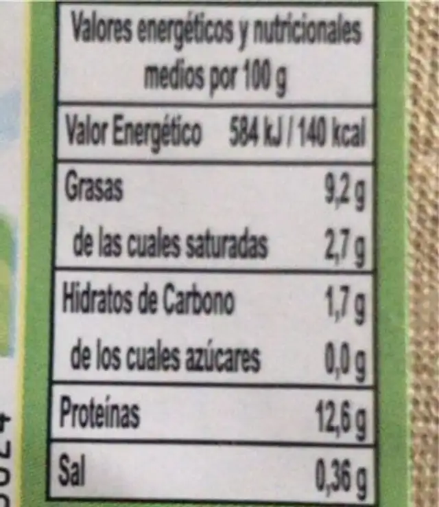 Huevos frescos nutrition facts table