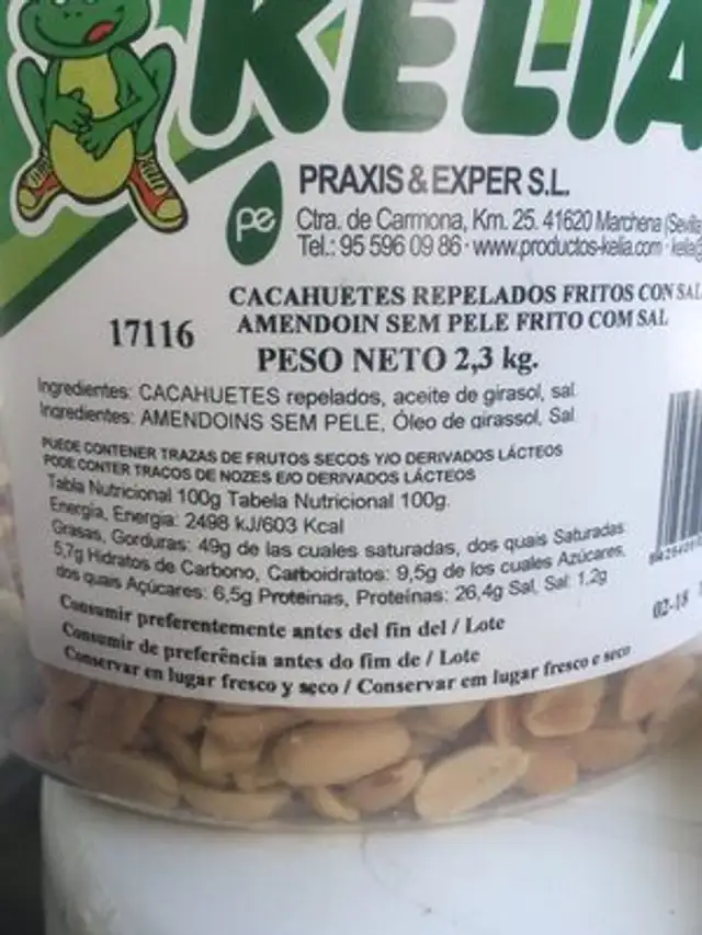 Kelia ingredients label