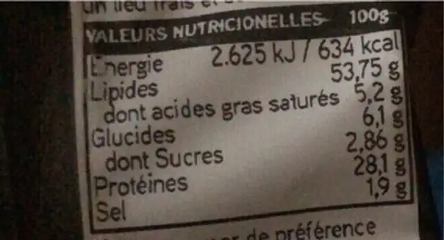 Pipas ket chup nutrition facts table