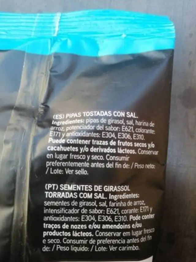 Pipas #ke by kelia ingredients label