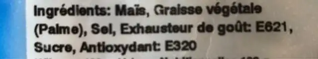 Snacks fruits secs ingredients label