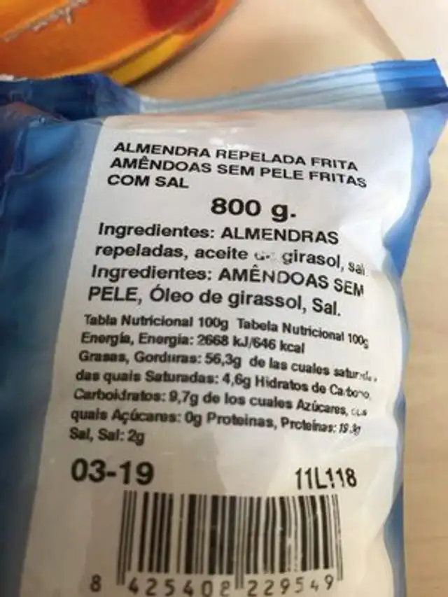 Casamazor ingredients label