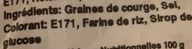 Graine de courge grillees salees ingredients label