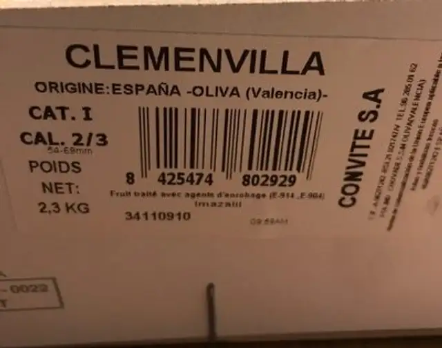 Clemenvilla ingredients label