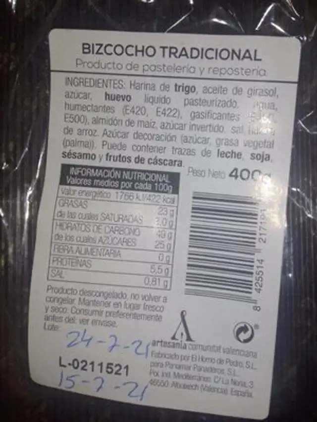 Bizcocho Tradicional