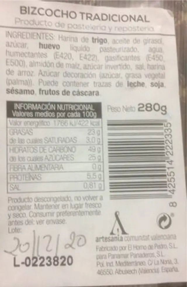 Bizcocho tradicional