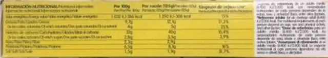 Antonini 4 quesos nutrition facts table