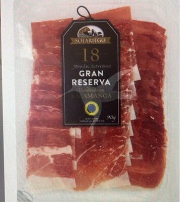 Solariego jamon serrano gran reserva lonchas front packaging