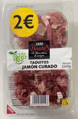 Taquitos jamón curado front packaging