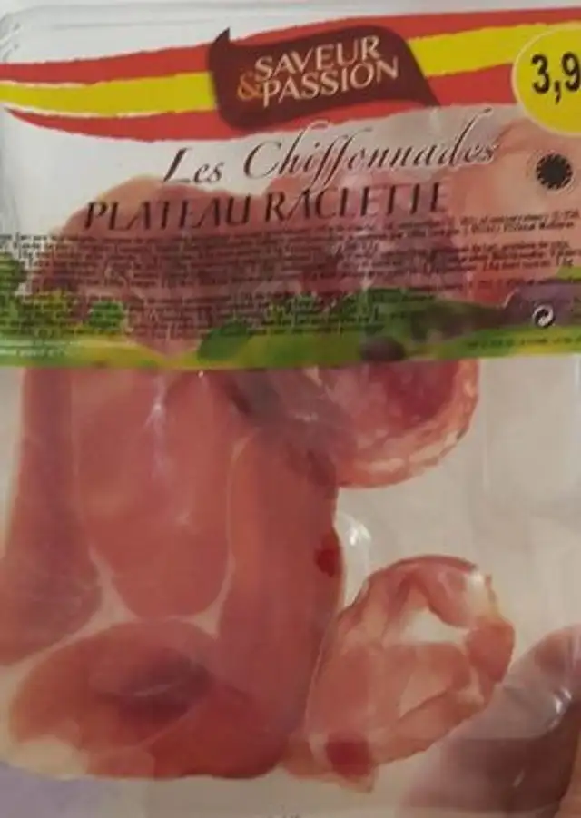 Chiffonade plateau raclett