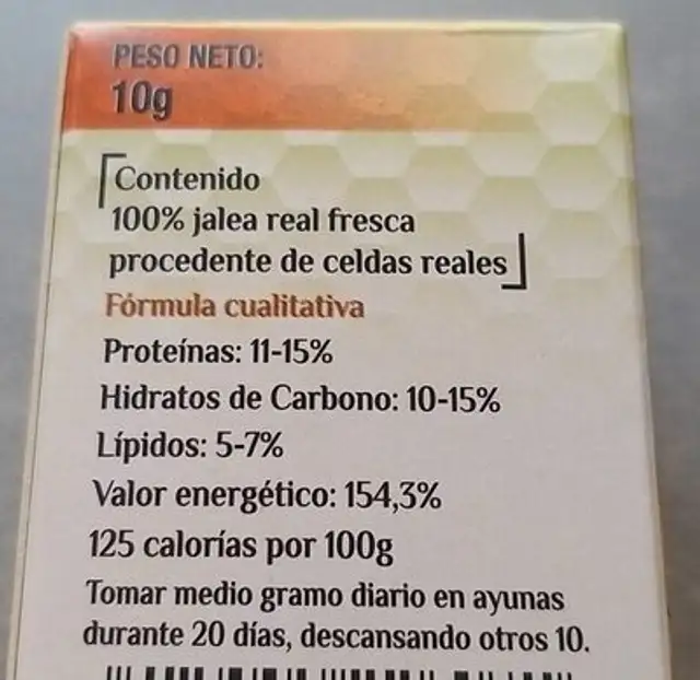 Jalea real nutrition facts table