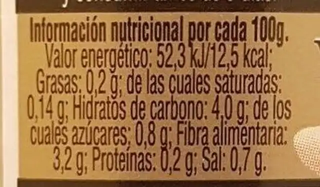 Yemas de esparragos extra 9-12 gruesas nutrition facts table