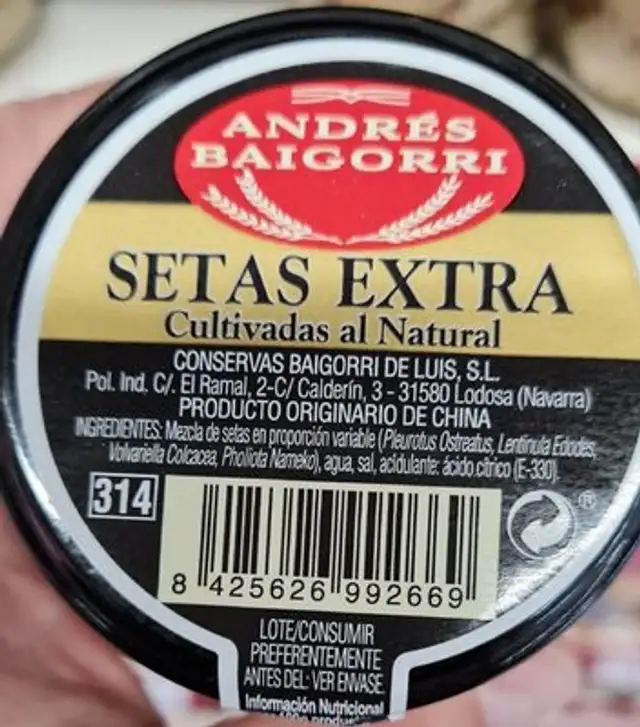 Setas Extra nutrition facts table
