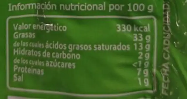 Morcillas suso odolosteak nutrition facts table