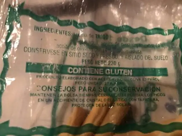 Palitroques San Rafael ingredients label