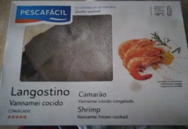 Langostino vannamei cocido congelado