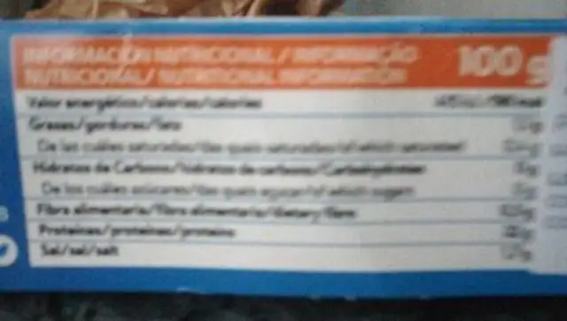 Langostino vannamei cocido congelado nutrition facts table