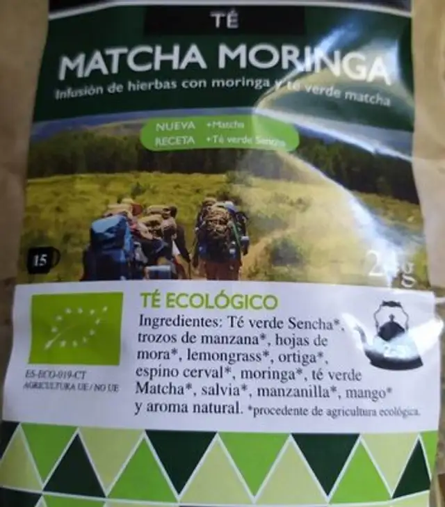 Té Matcha Moringa nutrition facts table