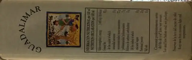 Extra Vigirn Olive Oil ingredients label