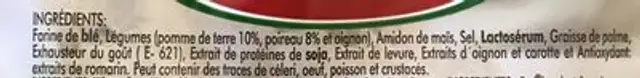 Potage poireaux pommes de terre ingredients label