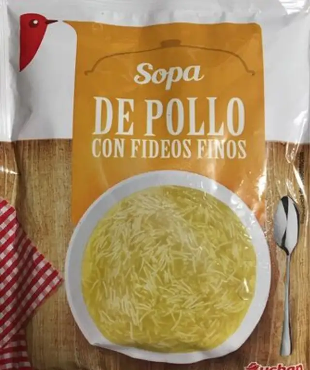 Sopa de pollo con fideos finos nutrition facts table