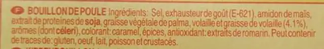 Bouillon de poule ingredients label