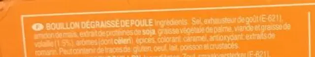 Bouillon dégraissé de poule ingredients label