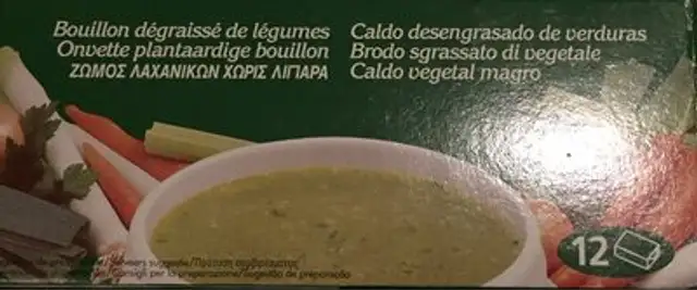 bouillon dégraissé de légumes