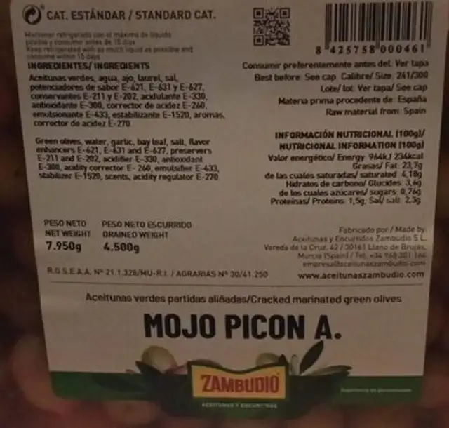 Aceitunas Mojo Picón