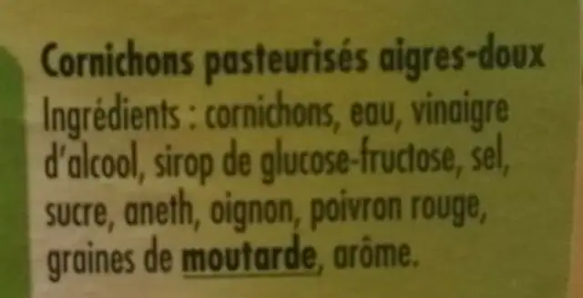 Sucrine Rouge Little Gem ingredients label