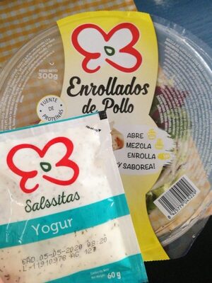 Salsa yogur enrollados pollo front packaging