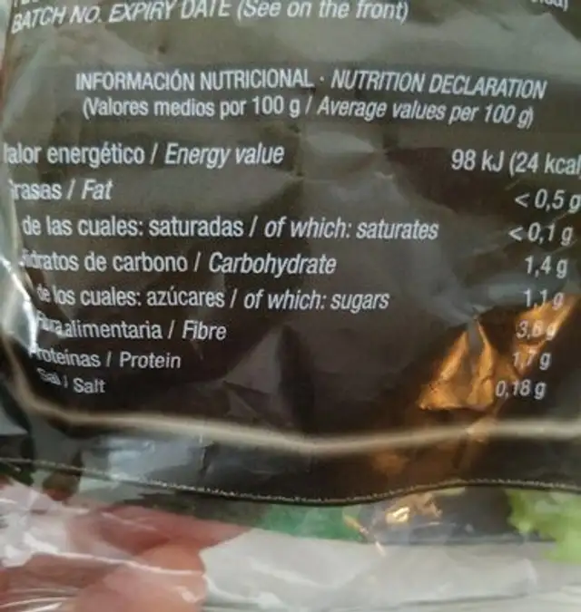 Amanida Capriccio Amb Canonges Primaflor nutrition facts table