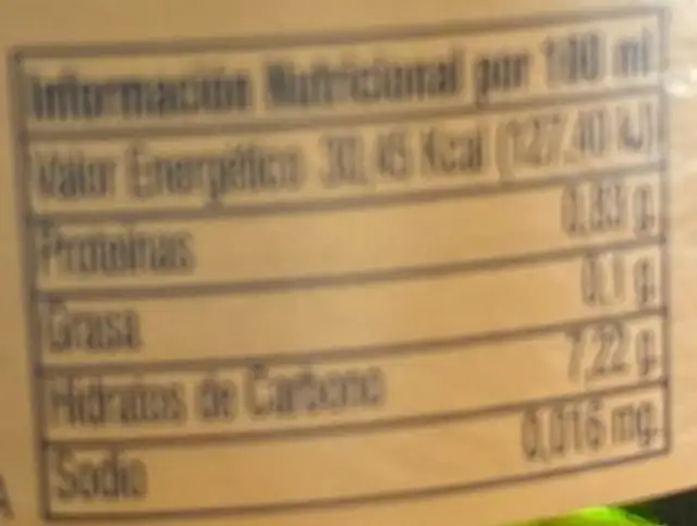 Castillo de almedi nutrition facts table