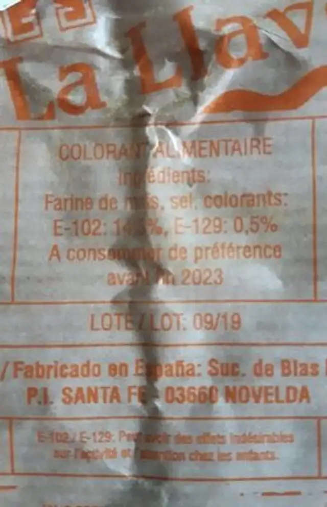 La Llave nutrition facts table