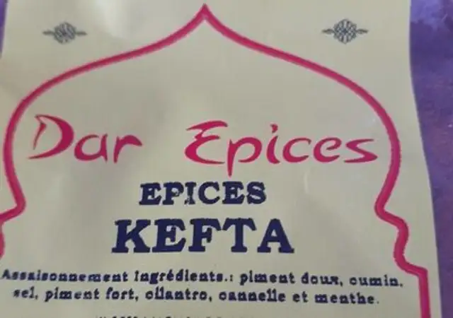 Epices Kefta nutrition facts table