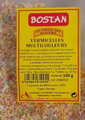 Vermicelles multicolores