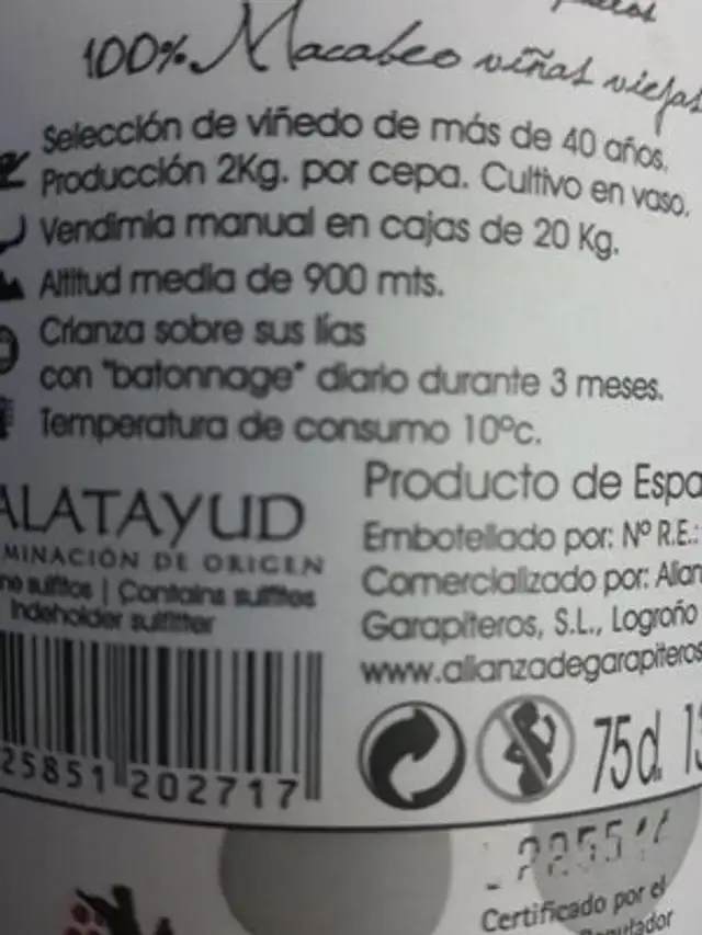 Nietro nutrition facts table