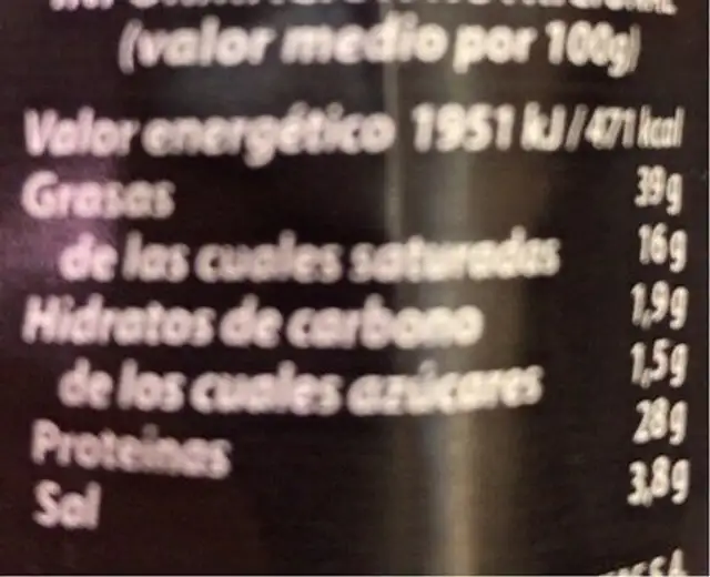 Salchichon iberico extra nutrition facts table