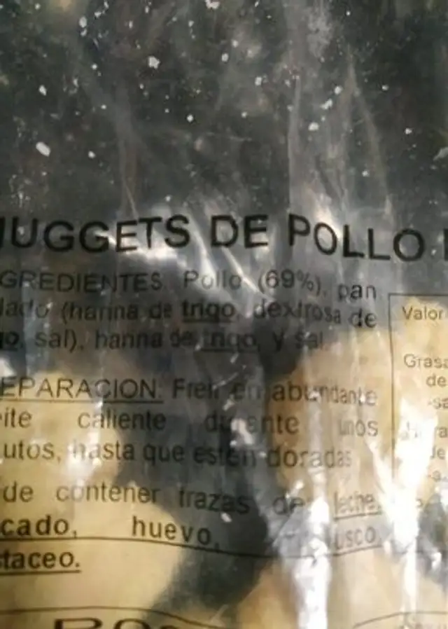 Unknown ingredients label