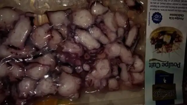 Lamelles de poulpe cuit