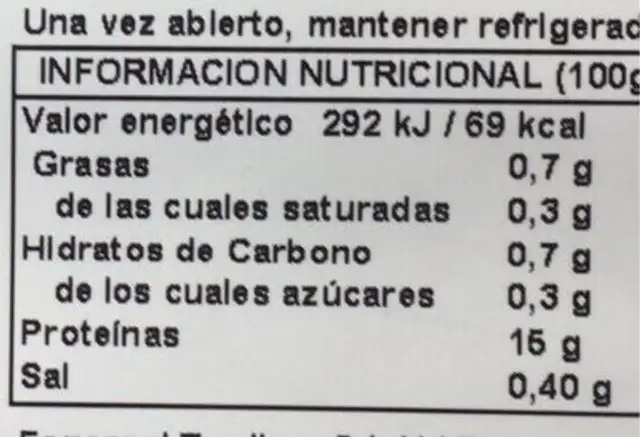 Pulpito cuit nutrition facts table