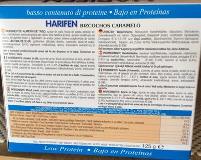 Unknown nutrition facts table