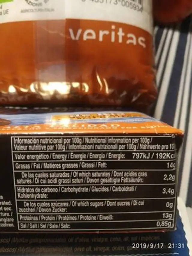 Mejillones en escabeche nutrition facts table