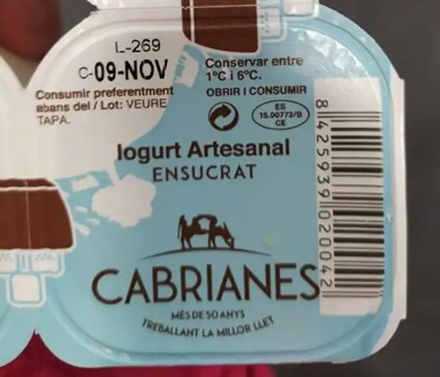 Cabrianes iogurts artesanal ensucrat